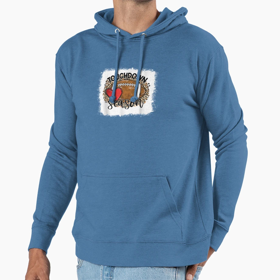 Bleached Touchdown Season Leopard Hoodie - Fun Novelty Design for Adults - T-Shirt, Sweatshirt, Hoodie