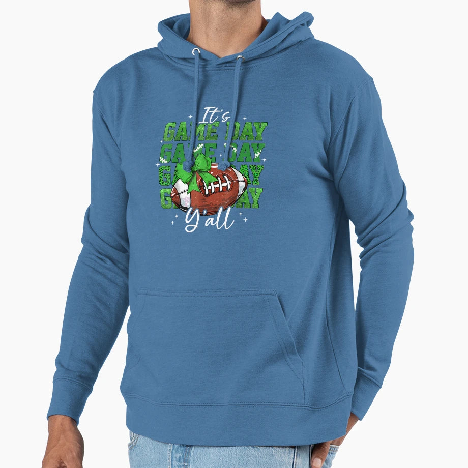 It S Game Day Y All Football Coquette Hoodie - Trendy Graphic Men Women - T-Shirt, Sweatshirt, Hoodie