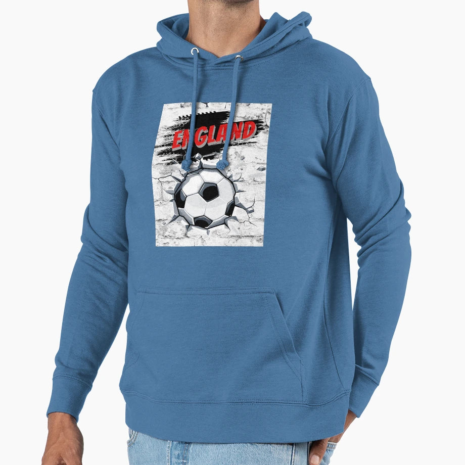 English Soccer England Soccer Hoodie - Fun Novelty Design for Adults - T-Shirt, Sweatshirt, Hoodie