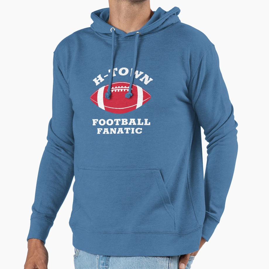 H Town Football Fanatic Houston Football Hoodie - Custom Art Print Unisex - T-Shirt, Sweatshirt, Hoodie