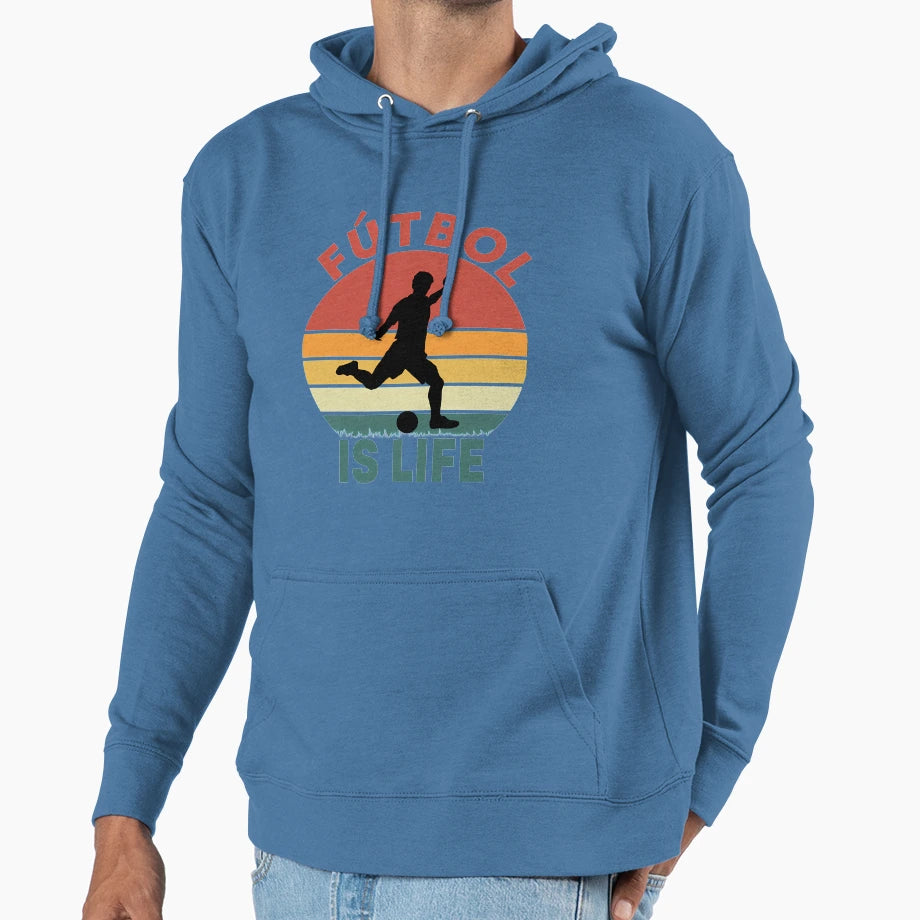 Futbol Is Life Hoodie - Novelty Apparel for Adults - T-Shirt, Sweatshirt, Hoodie