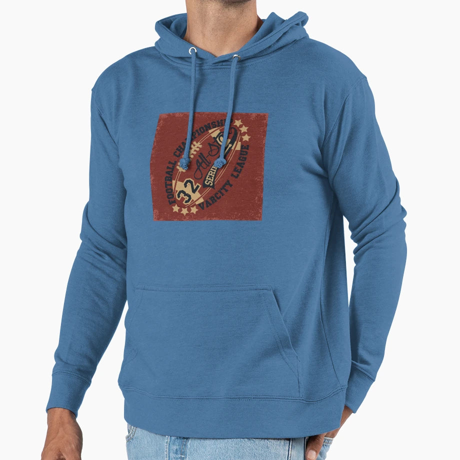 Football Championship Varsity League Hoodie - Unique Graphic for Adults - T-Shirt, Sweatshirt, Hoodie