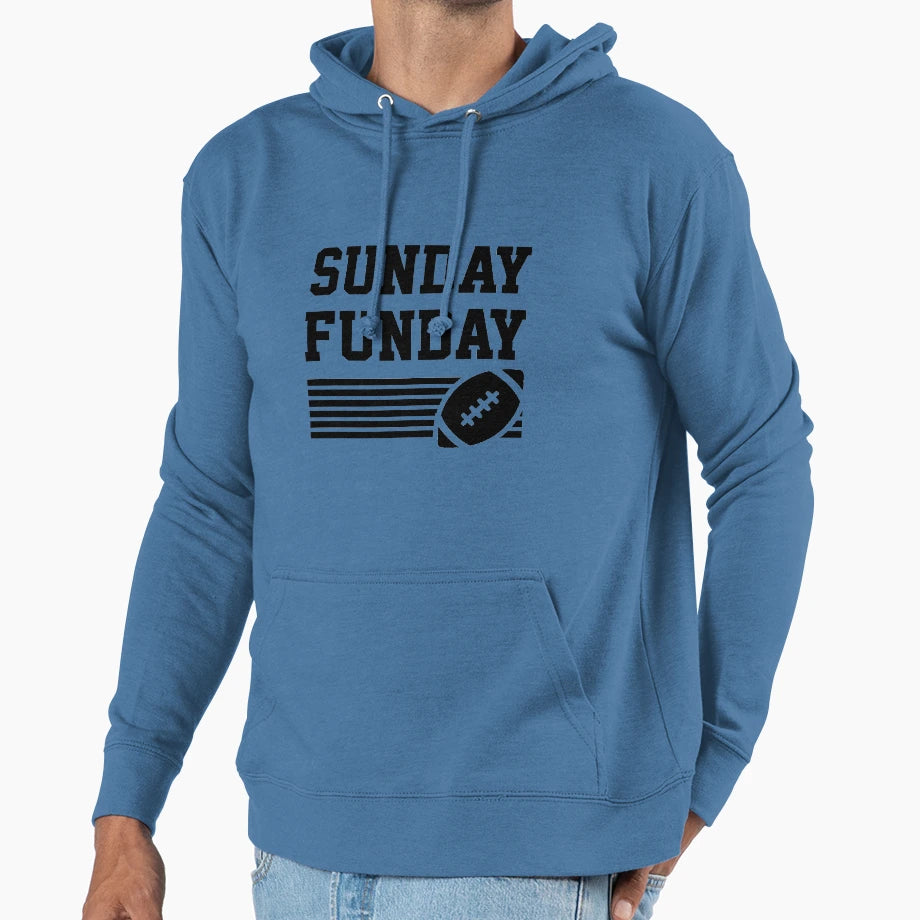Sunday Funday Football Gift Sports Hoodie - Custom Art Print for Adults - T-Shirt, Sweatshirt, Hoodie