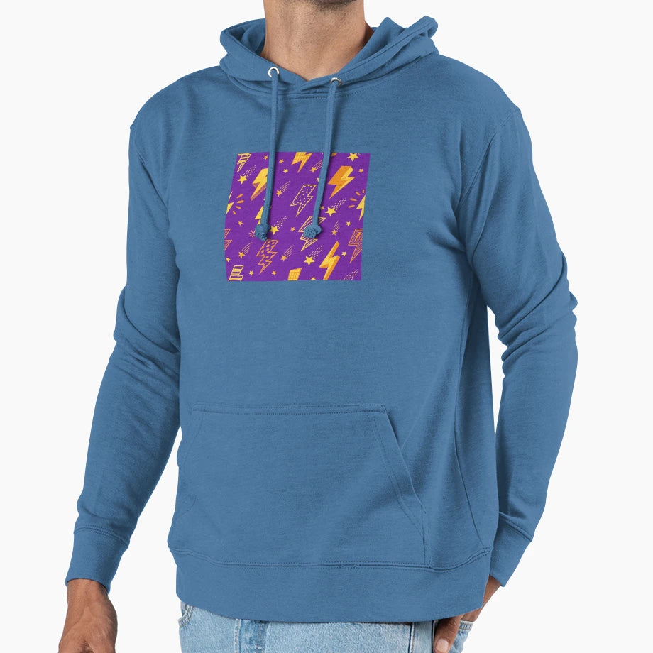 Cartoon Lightning Pattern Hoodie - Minimalist Print Unisex - T-Shirt, Sweatshirt, Hoodie