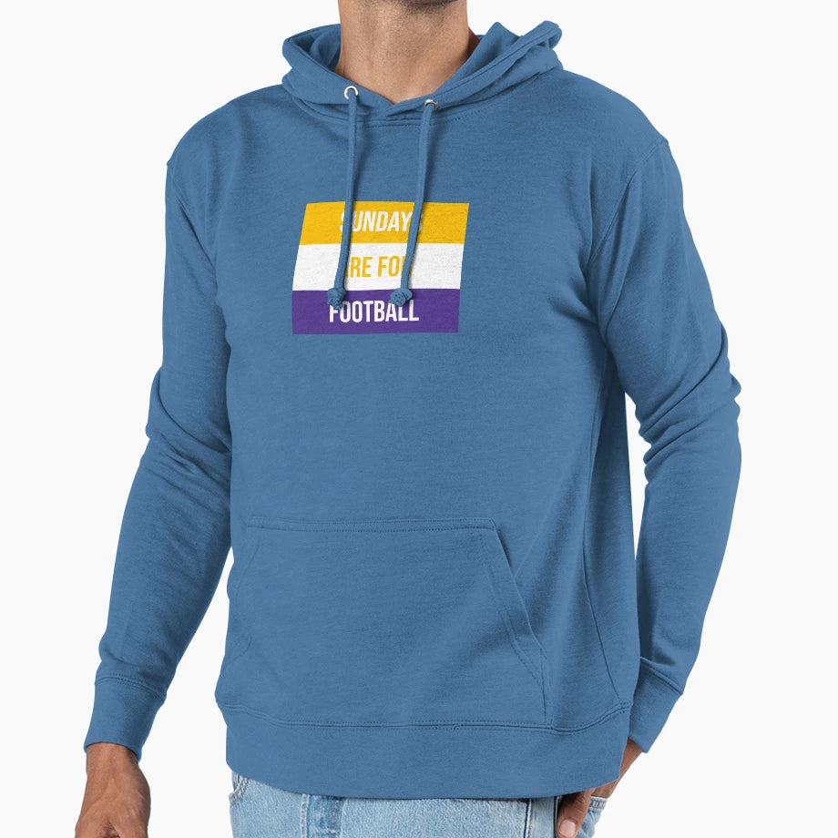 Sundays Are Football Hoodie - Novelty Apparel for Adults - T-Shirt, Sweatshirt, Hoodie