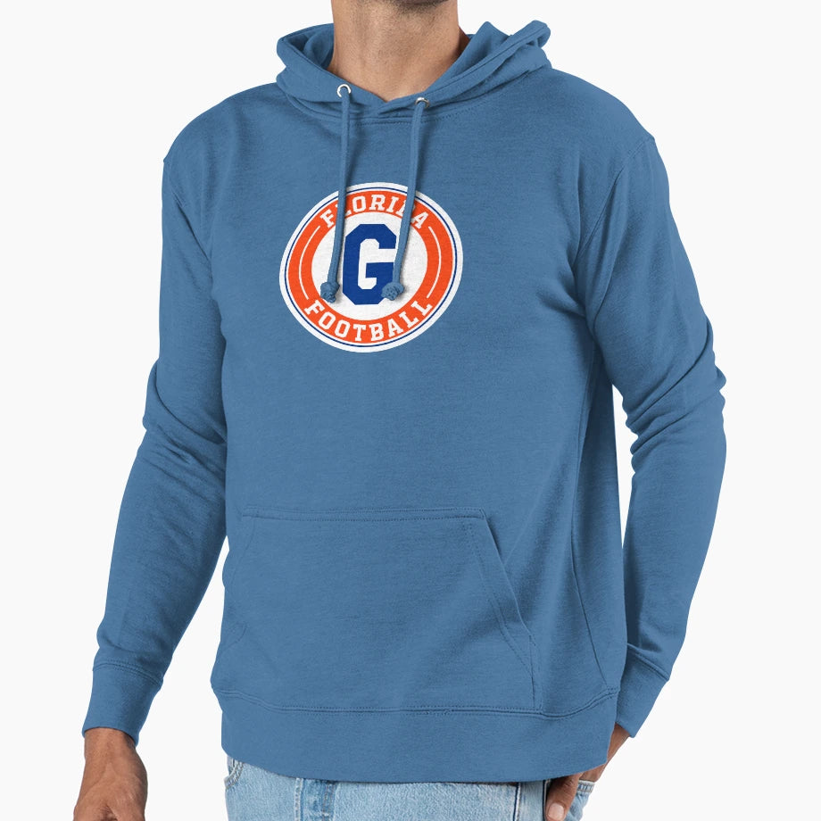 Florida Football Round Badge Hoodie - Trendy Graphic Men Women - T-Shirt, Sweatshirt, Hoodie