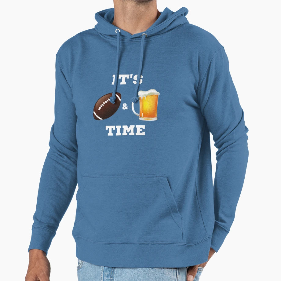 Its Time Football And Beer Gift Hoodie - Unique Graphic Men Women - T-Shirt, Sweatshirt, Hoodie
