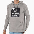 Eat Sleep Football Repeat Hoodie - Custom Art Print Unisex - T-Shirt, Sweatshirt, Hoodie