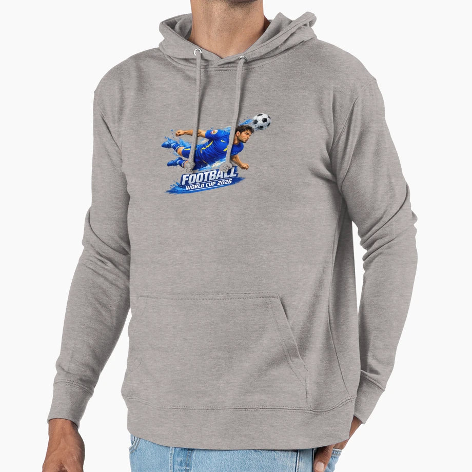2026 World Cup Dynamic Footballer Hoodie - Unique Graphic for Adults - T-Shirt, Sweatshirt, Hoodie