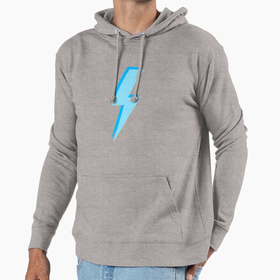 Preppy Blue Lightning Bold Hoodie - Casual Everyday Wear for Adults - T-Shirt, Sweatshirt, Hoodie