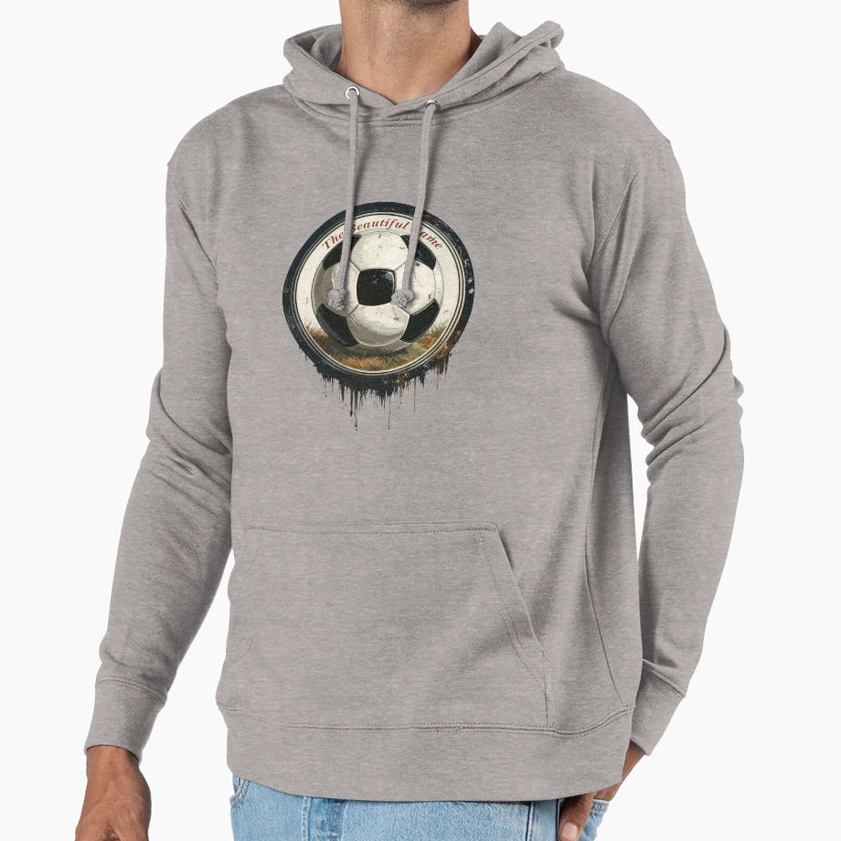 Beautiful Game Soccer Ball Emblem Hoodie - Streetwear Style for Adults - T-Shirt, Sweatshirt, Hoodie