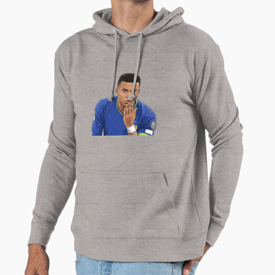 Stylized Soccer Player Hoodie - Trendy Graphic Men Women - T-Shirt, Sweatshirt, Hoodie