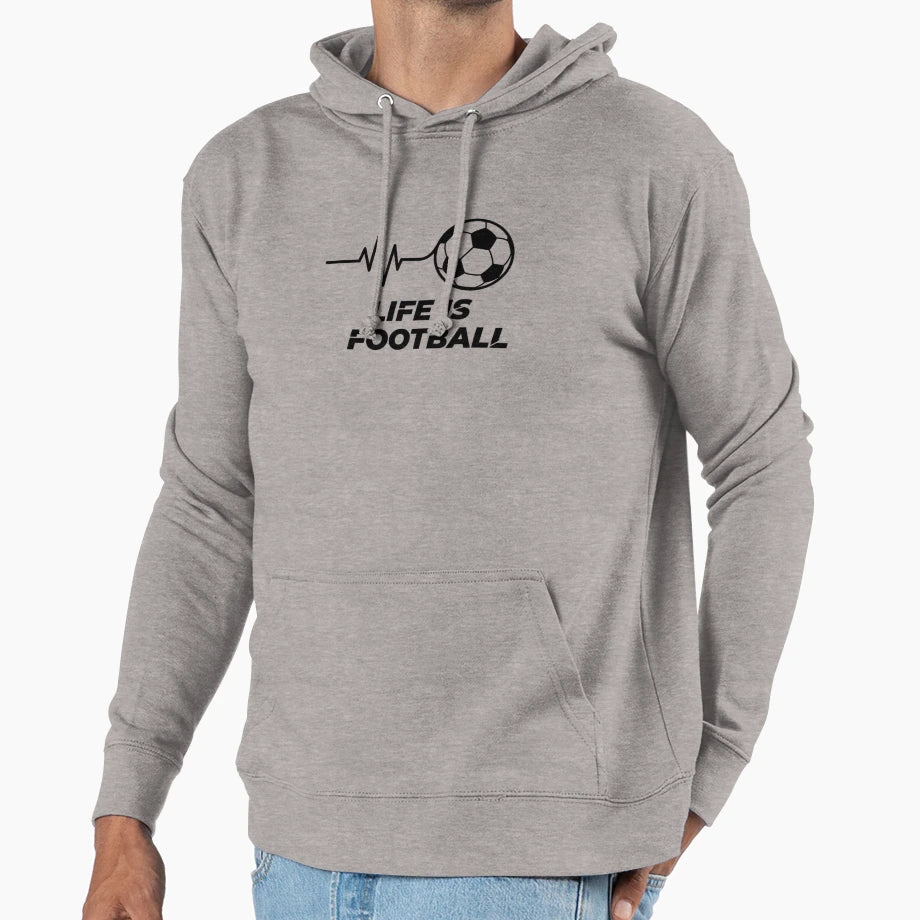 Football Heartbeat True Fans Hoodie - Graphic Print for Adults - T-Shirt, Sweatshirt, Hoodie