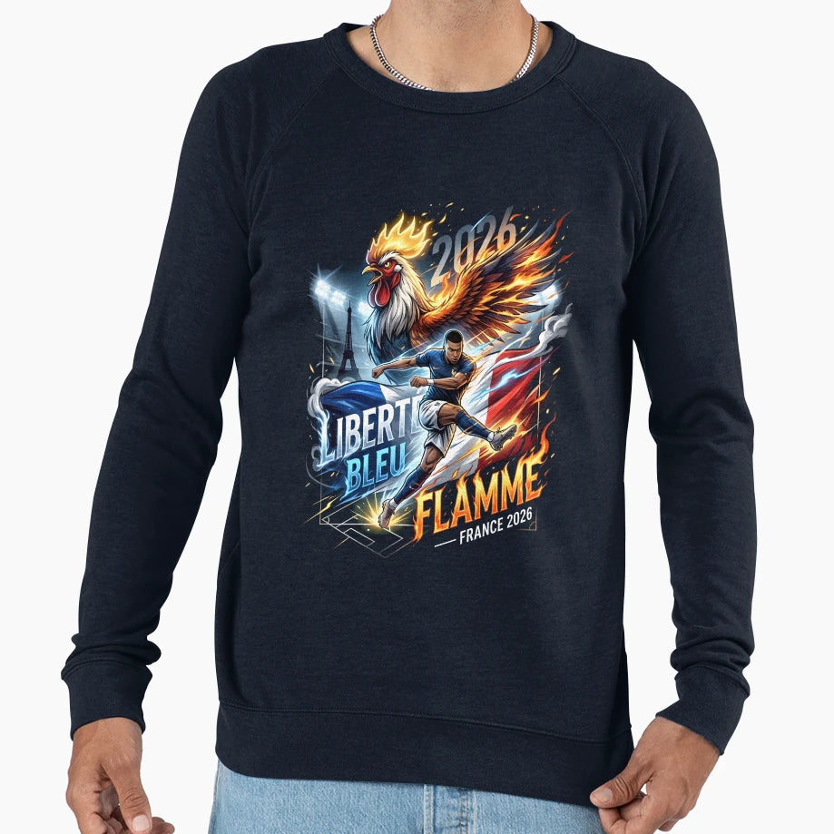 Libert Bleu Flamme France World Cup Sweatshirt - Novelty Apparel Unisex - T-Shirt, Sweatshirt, Hoodie