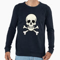 Skull And Crossbones Halloween Gothic Sweatshirt - Minimalist Print Unisex - T-Shirt, Sweatshirt, Hoodie