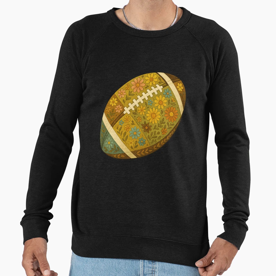Floral Football Autumn Boho Game Day Sweatshirt - Custom Art Print Unisex - T-Shirt, Sweatshirt, Hoodie