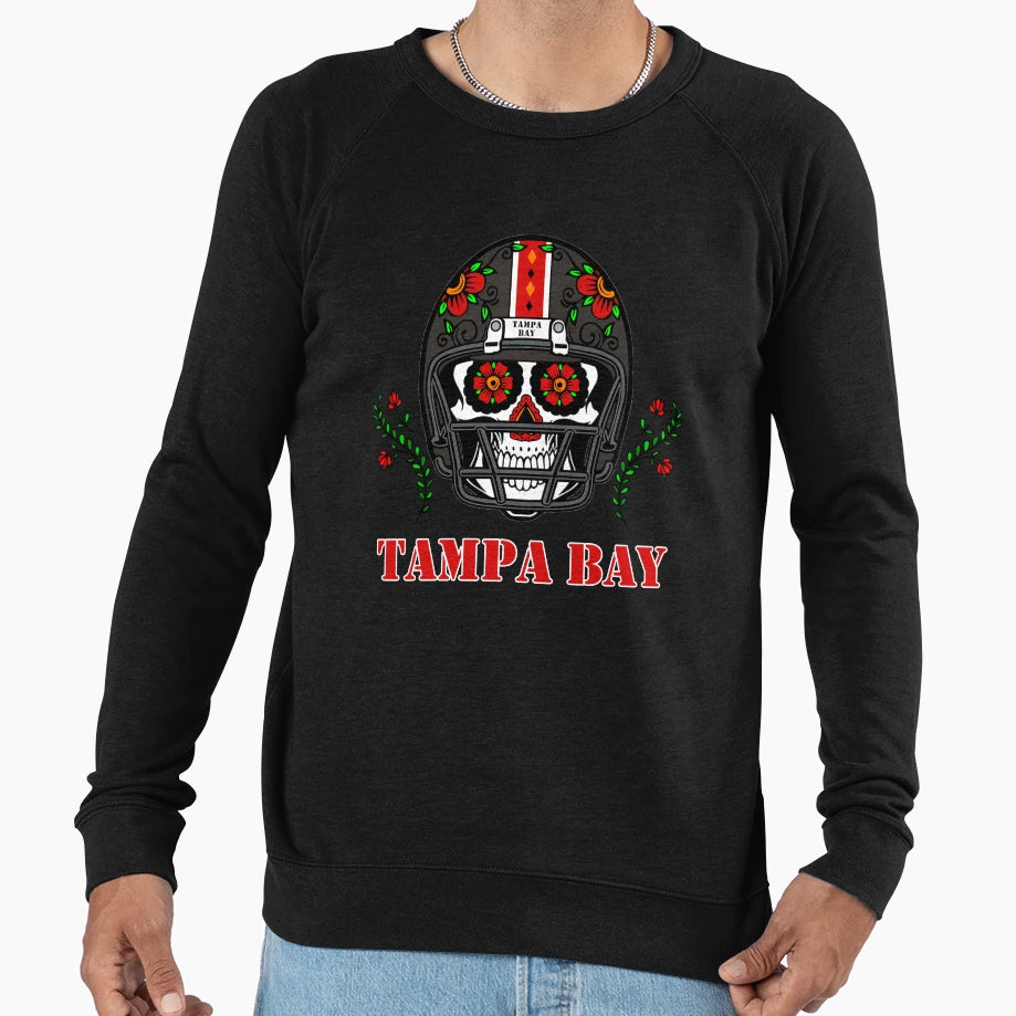 Tampa Bay Football Helmet Sugar Skull Sweatshirt - Streetwear Style Unisex - T-Shirt, Sweatshirt, Hoodie
