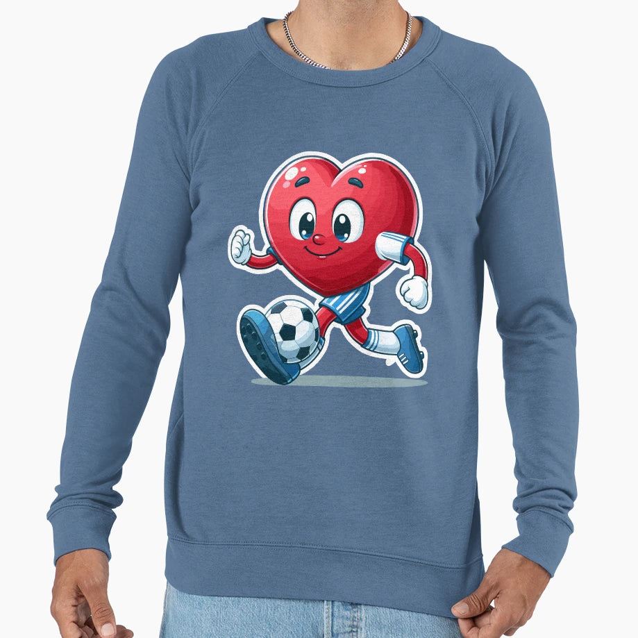 Heart Playing Soccer Funny Sweatshirt - Streetwear Style for Adults - T-Shirt, Sweatshirt, Hoodie