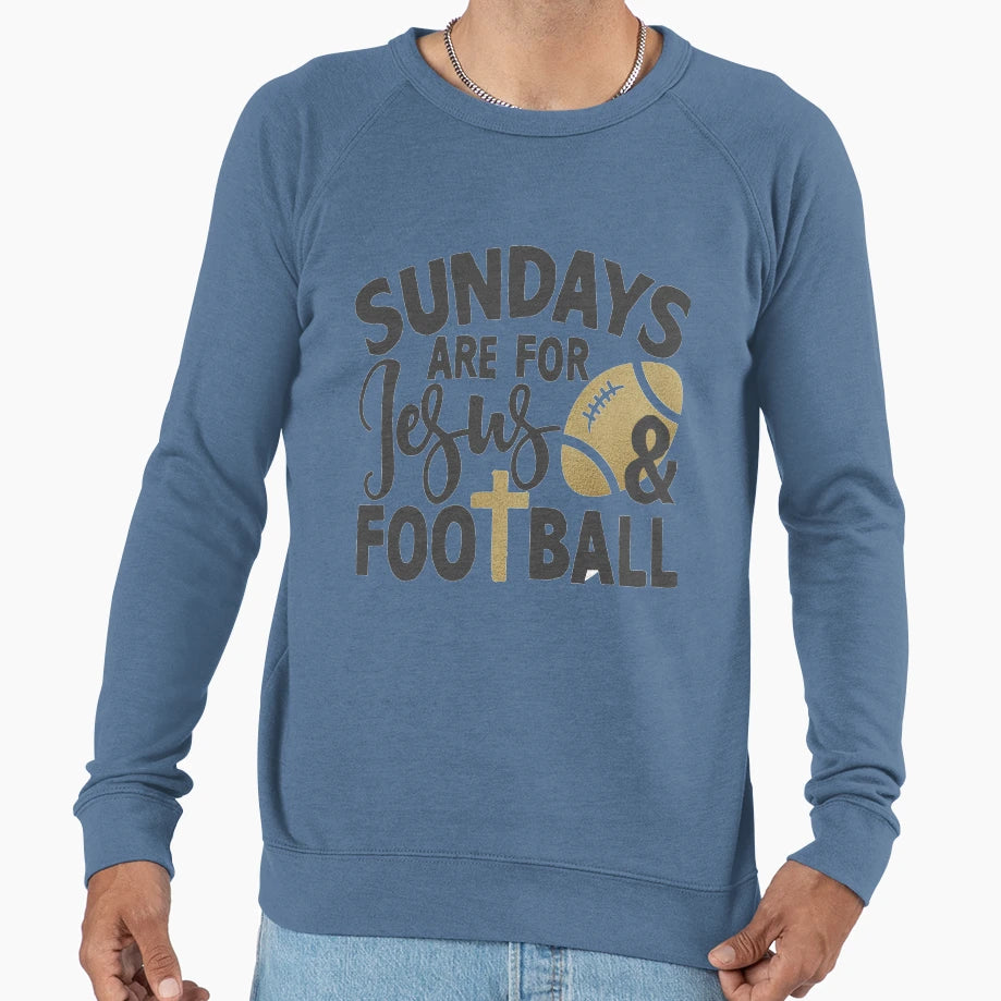 Sundays Are Jesus And Football Sweatshirt - Custom Art Print Men Women - T-Shirt, Sweatshirt, Hoodie