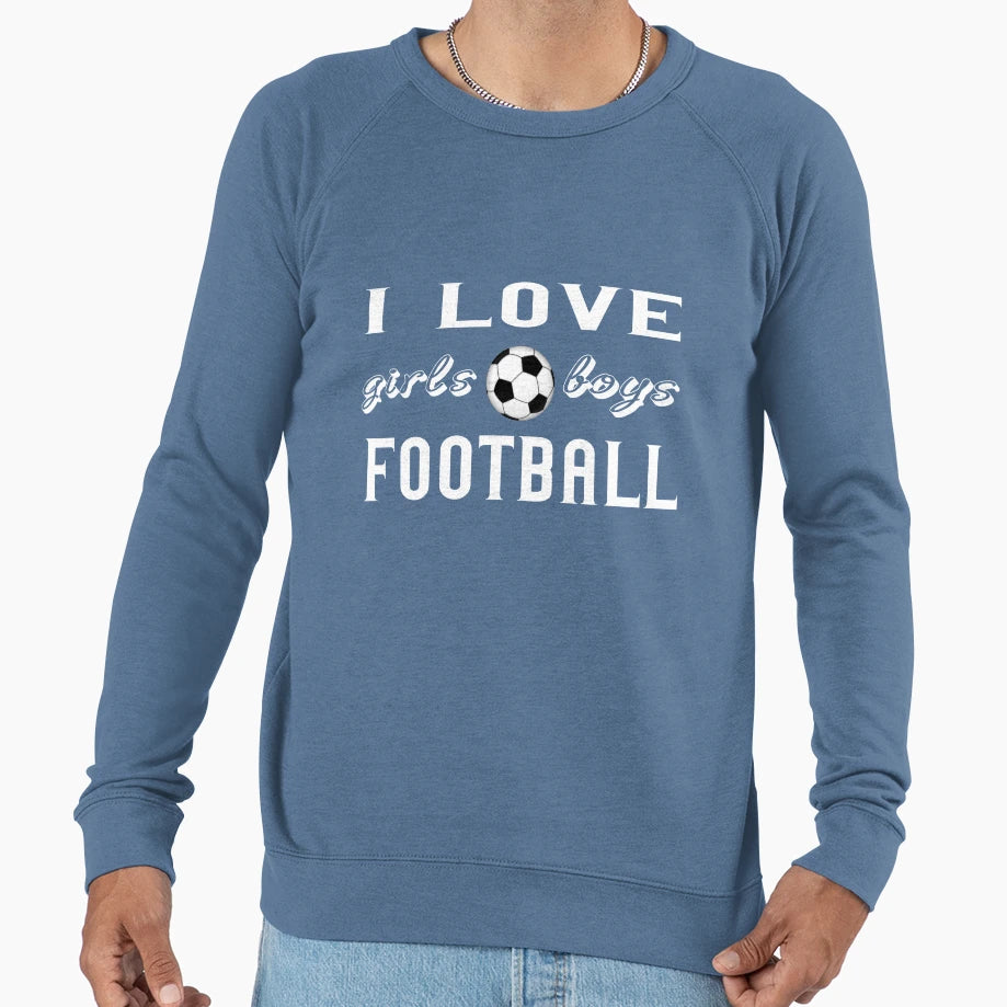 I Love Football Sweatshirt - Minimalist Print for Adults - T-Shirt, Sweatshirt, Hoodie