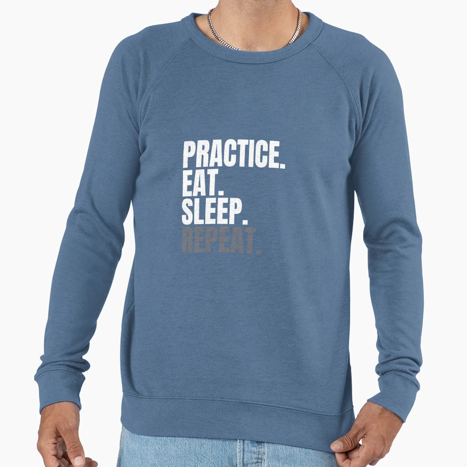 Practice Eat Sleep Repeat Tennis Sweatshirt - Minimalist Print for Adults - T-Shirt, Sweatshirt, Hoodie