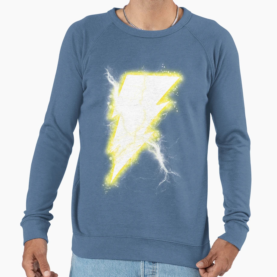 Shazam Lightning Bolt Sweatshirt - Novelty Apparel Men Women - T-Shirt, Sweatshirt, Hoodie