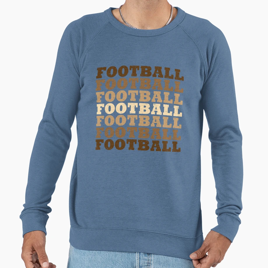 Football Distressed Repeated Sweatshirt - Minimalist Print for Adults - T-Shirt, Sweatshirt, Hoodie
