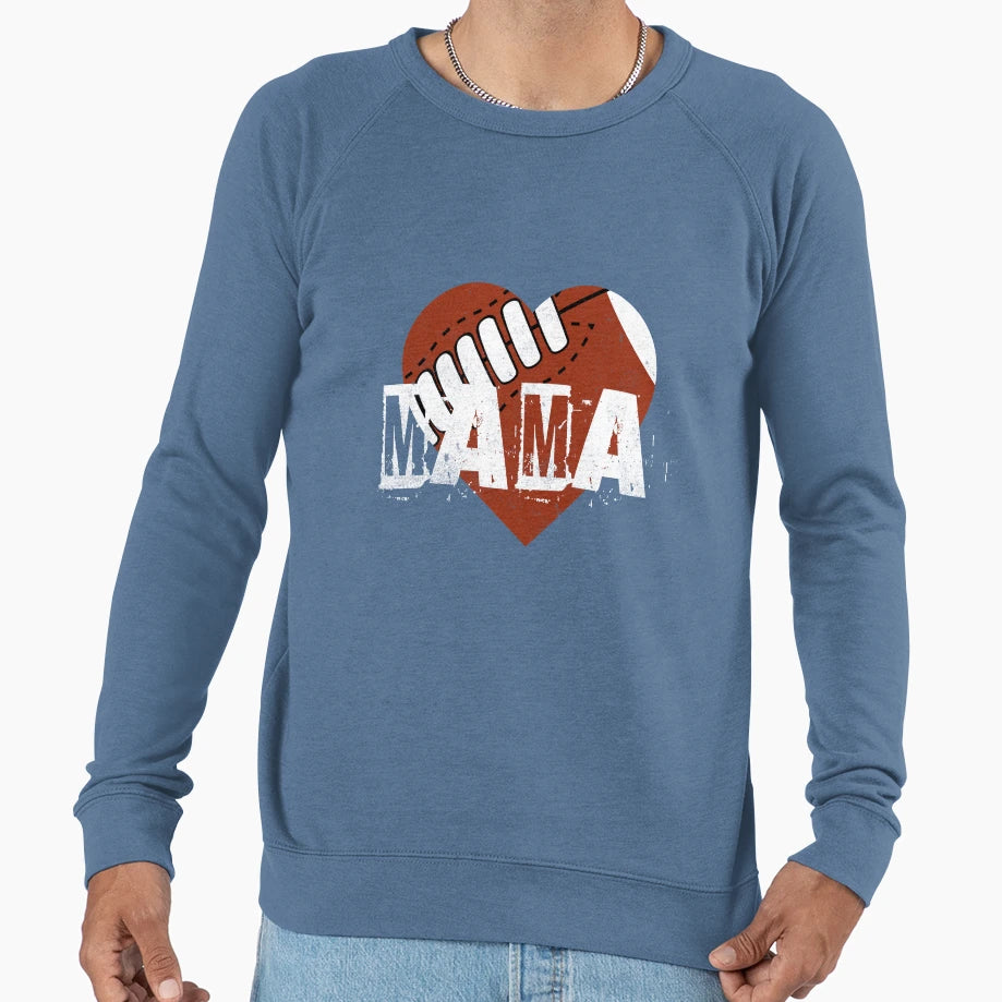 Football Mama Heart Game Sweatshirt - Novelty Apparel Unisex - T-Shirt, Sweatshirt, Hoodie
