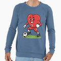 Heart Football Player Cartoon Sweatshirt - Casual Everyday Wear Men Women - T-Shirt, Sweatshirt, Hoodie