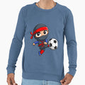Chibi Ninja Kicking Soccer Ball Sweatshirt - Unique Graphic Men Women - T-Shirt, Sweatshirt, Hoodie