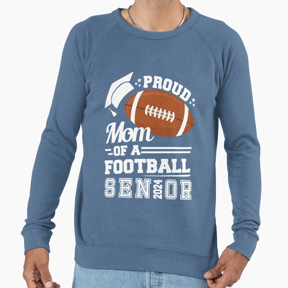Proud Mom Football Senior 2024 Sweatshirt - Minimalist Print Men Women - T-Shirt, Sweatshirt, Hoodie
