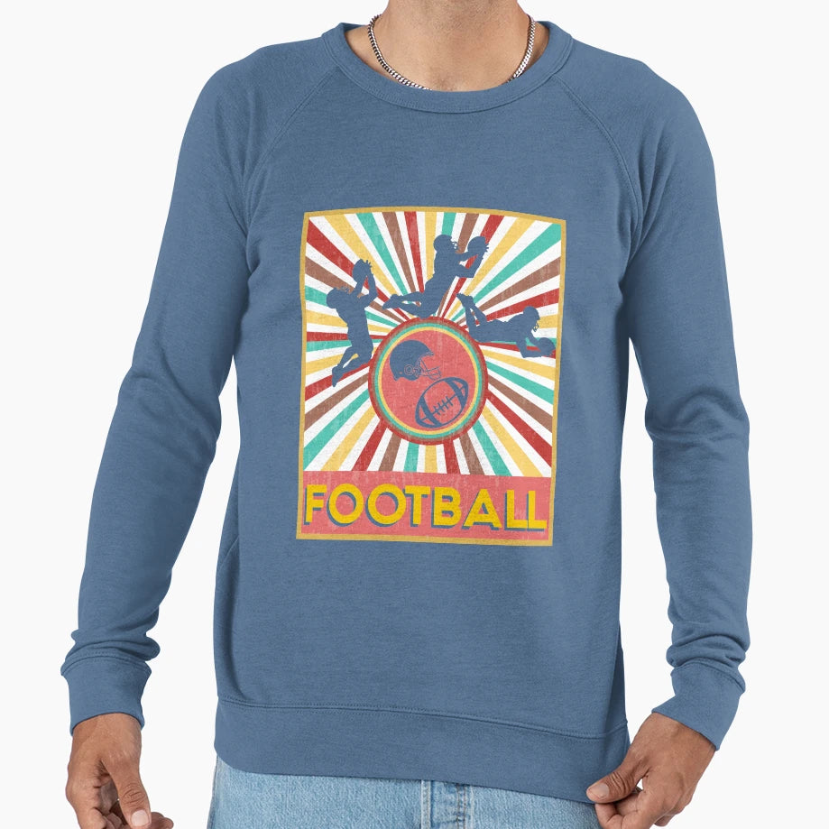 70S Football T-Shirt - Fun Novelty Design Unisex - T-Shirt, Sweatshirt, Hoodie