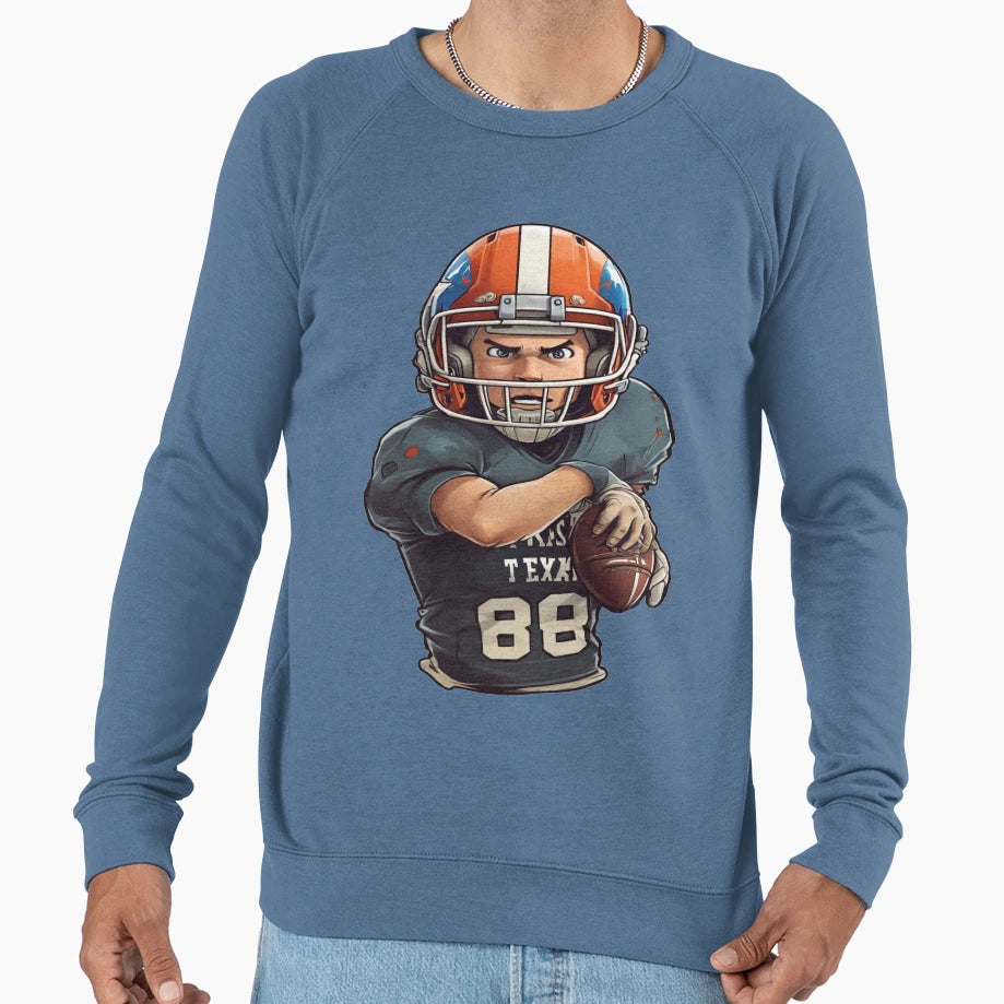 Texas High School Football Player Sweatshirt - Graphic Print for Adults - T-Shirt, Sweatshirt, Hoodie