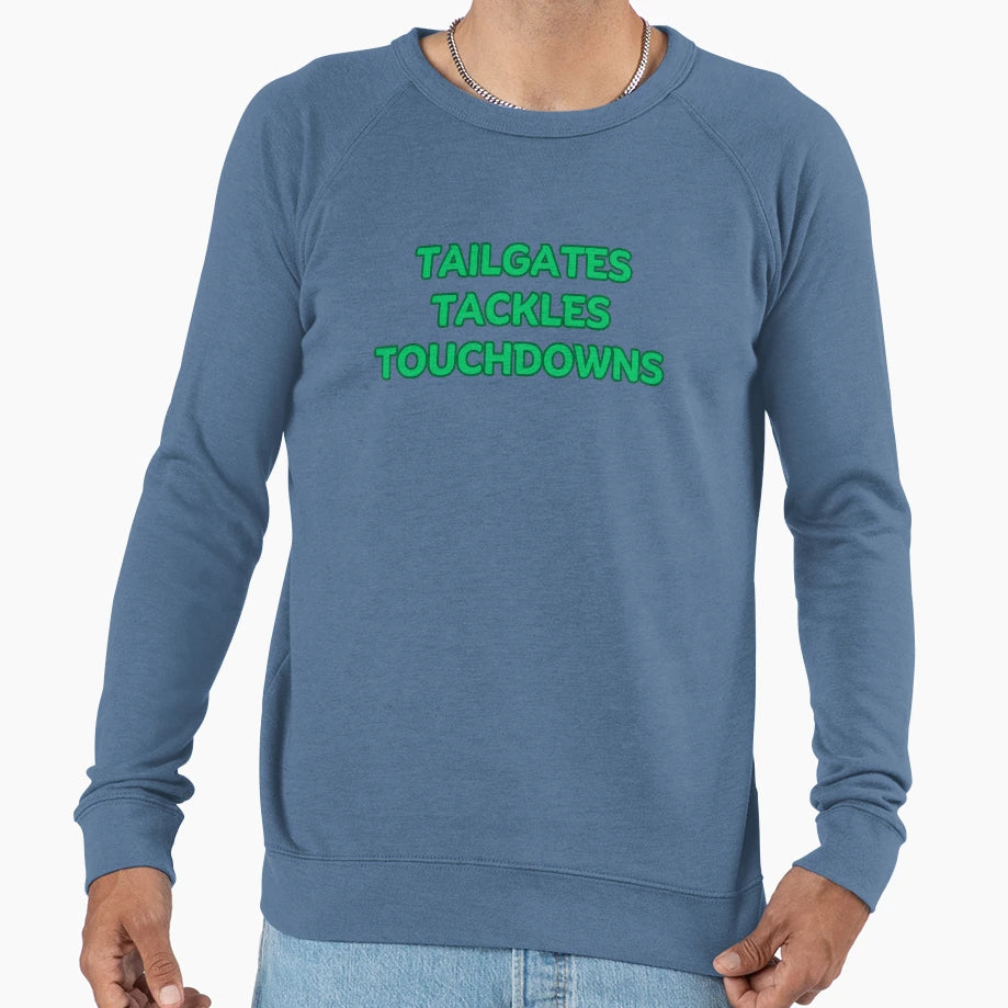 Tailgates Tackles Touchdowns Sweatshirt - Unique Graphic for Adults - T-Shirt, Sweatshirt, Hoodie