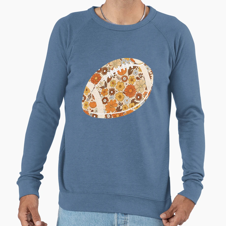 Floral Football Sweatshirt - Graphic Print Unisex - T-Shirt, Sweatshirt, Hoodie