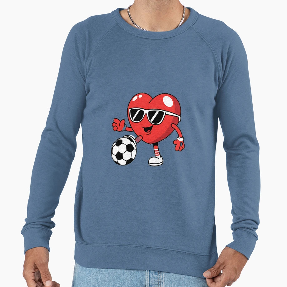Heart Playing Soccer Fun Gift Fans Sweatshirt - Unique Graphic for Adults - T-Shirt, Sweatshirt, Hoodie