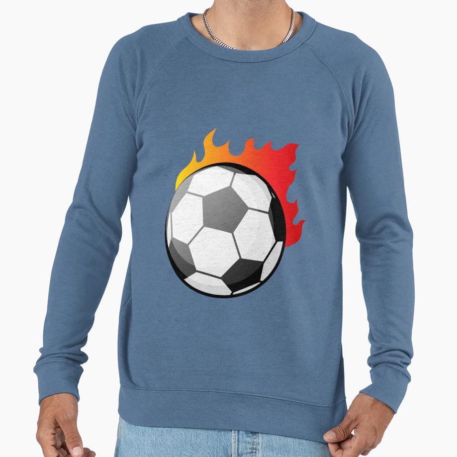Football Fire Ball Football Ball Sweatshirt - Graphic Print Men Women - T-Shirt, Sweatshirt, Hoodie