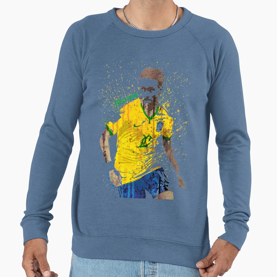 Sports Art Brazil White Sweatshirt - Novelty Apparel for Adults - T-Shirt, Sweatshirt, Hoodie