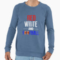 Red White And Football 4Th July Sweatshirt - Casual Everyday Wear Unisex - T-Shirt, Sweatshirt, Hoodie