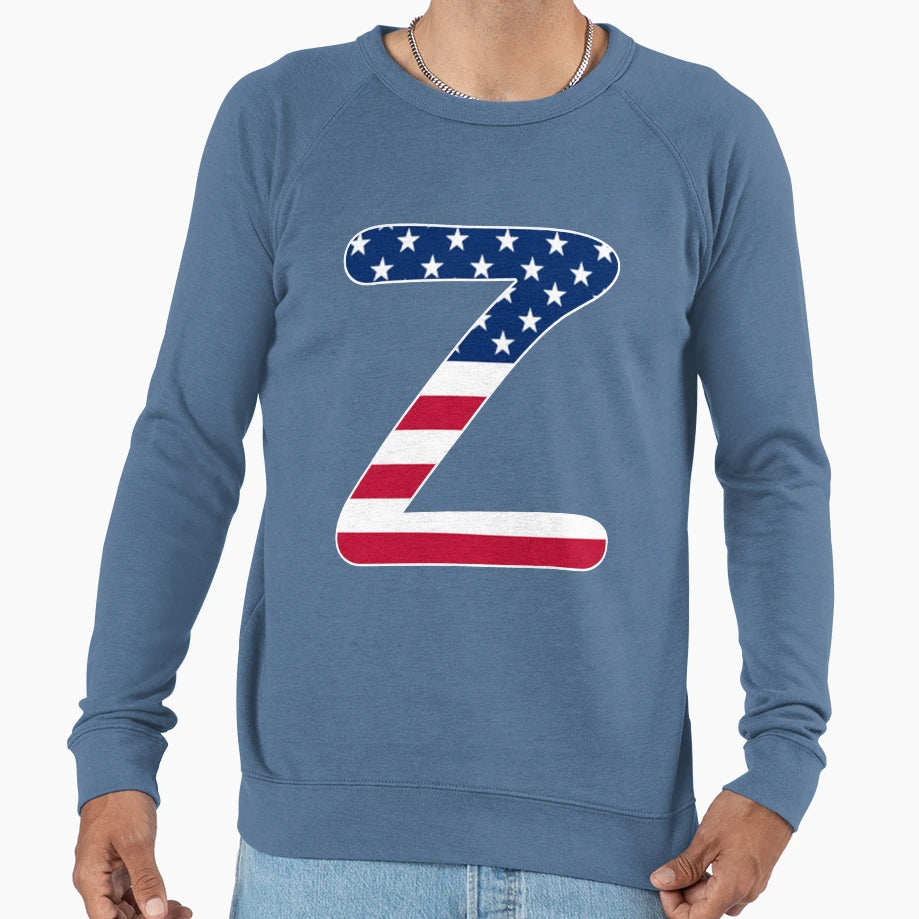 Letter Z Capital Alphabet Sweatshirt - Casual Everyday Wear Men Women - T-Shirt, Sweatshirt, Hoodie