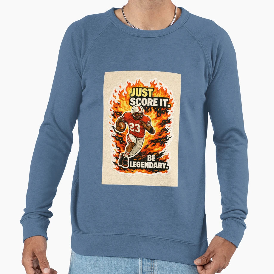 Be Legendary Football Flame Sports T-Shirt - Graphic Print Men Women - T-Shirt, Sweatshirt, Hoodie