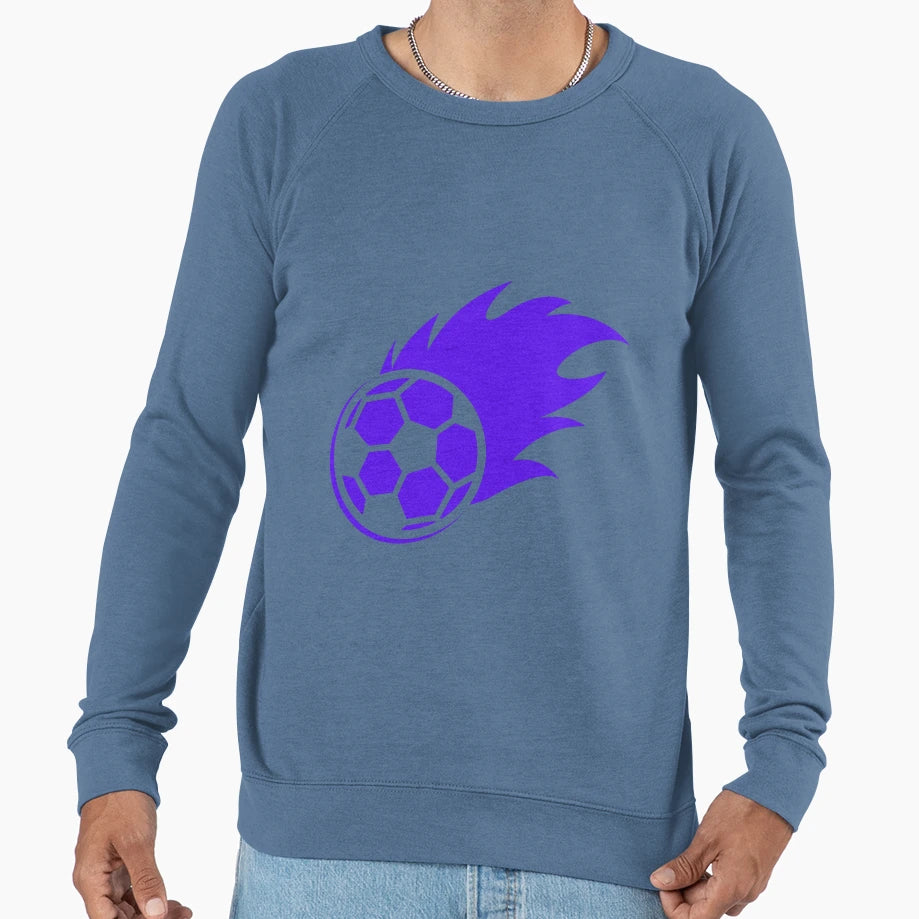 Football Purple Fire Ball Football Sweatshirt - Aesthetic Graphic Unisex - T-Shirt, Sweatshirt, Hoodie