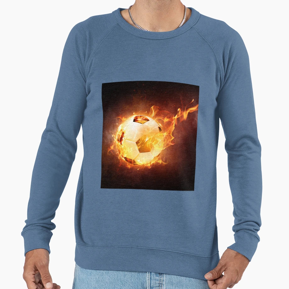 Flaming Soccer Ball Sweatshirt - Unique Graphic for Adults - T-Shirt, Sweatshirt, Hoodie