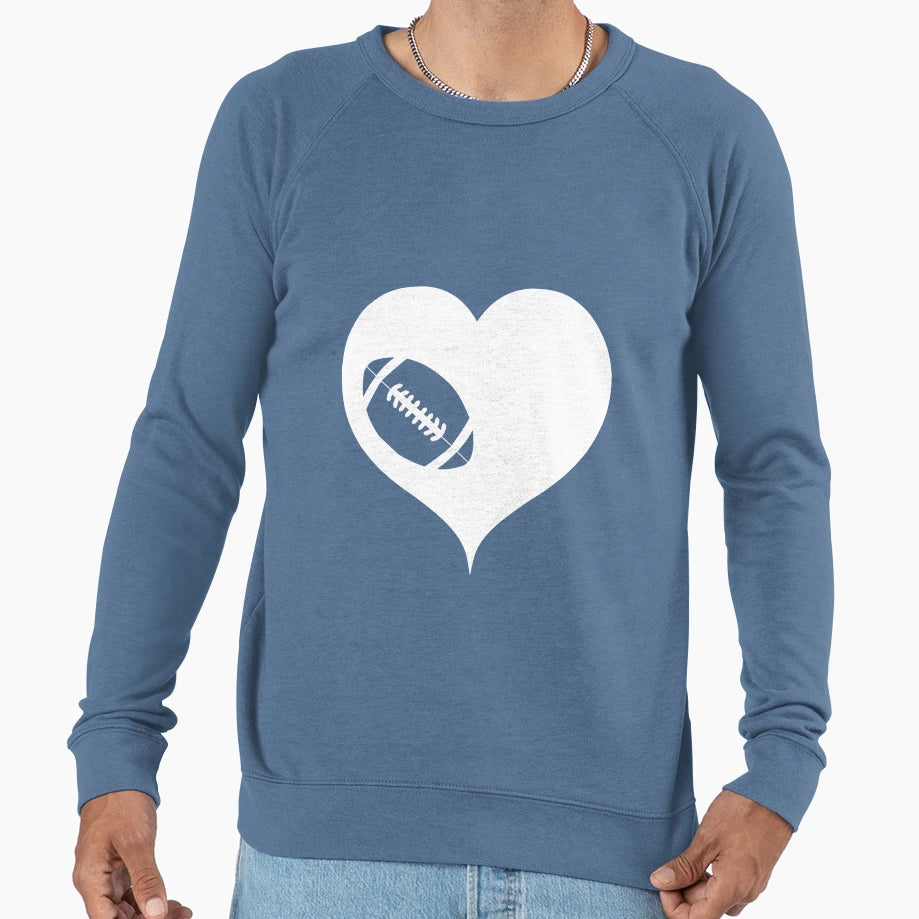 American Football Heart Sweatshirt - Trendy Graphic for Adults - T-Shirt, Sweatshirt, Hoodie