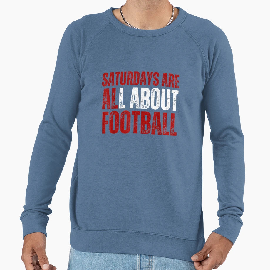 Saturdays Are All About Football T-Shirt - Minimalist Print for Adults - T-Shirt, Sweatshirt, Hoodie