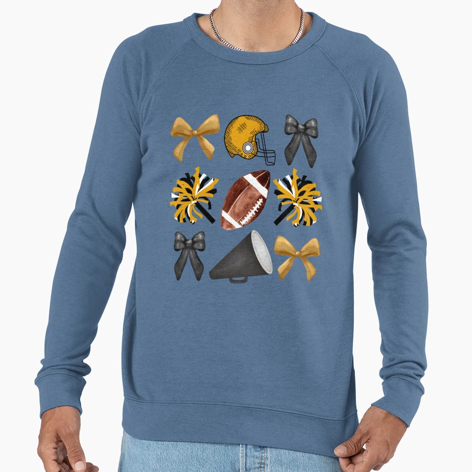 Cheer Football Bow Sweatshirt - Fun Novelty Design Unisex - T-Shirt, Sweatshirt, Hoodie