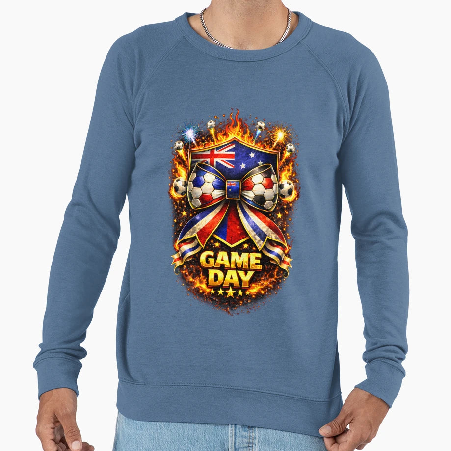 Australia Soccer Bow Game Day Fire Sweatshirt - Fun Novelty Design Unisex - T-Shirt, Sweatshirt, Hoodie