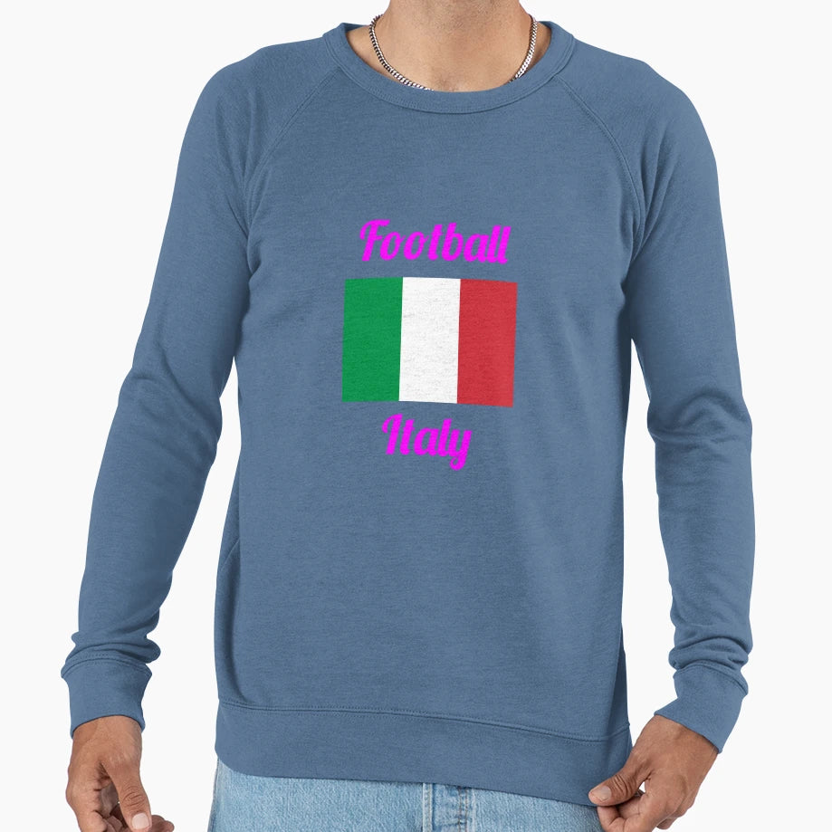 Italy Football Flag Azzurri Soccer Sweatshirt - Fun Novelty Design Unisex - T-Shirt, Sweatshirt, Hoodie