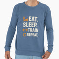Eat Sleep Train Repeat Fitness Gym Sweatshirt - Custom Art Print Unisex - T-Shirt, Sweatshirt, Hoodie