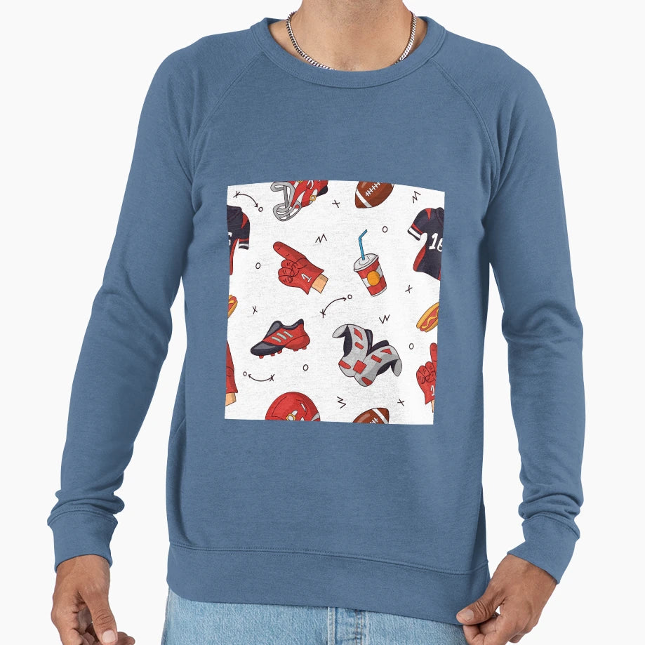 American Football Pattern Sweatshirt - Aesthetic Graphic for Adults - T-Shirt, Sweatshirt, Hoodie